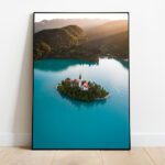 Blejsko jezero otok predogled uokvirjene slike