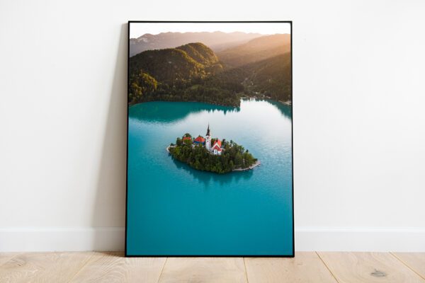 Blejsko jezero otok predogled uokvirjene slike
