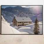 Koča pod Bogatinom predogled uokvirjene slike