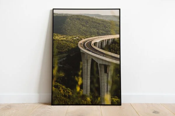 Viaduct Črni Kal predogled uokvirjene slike